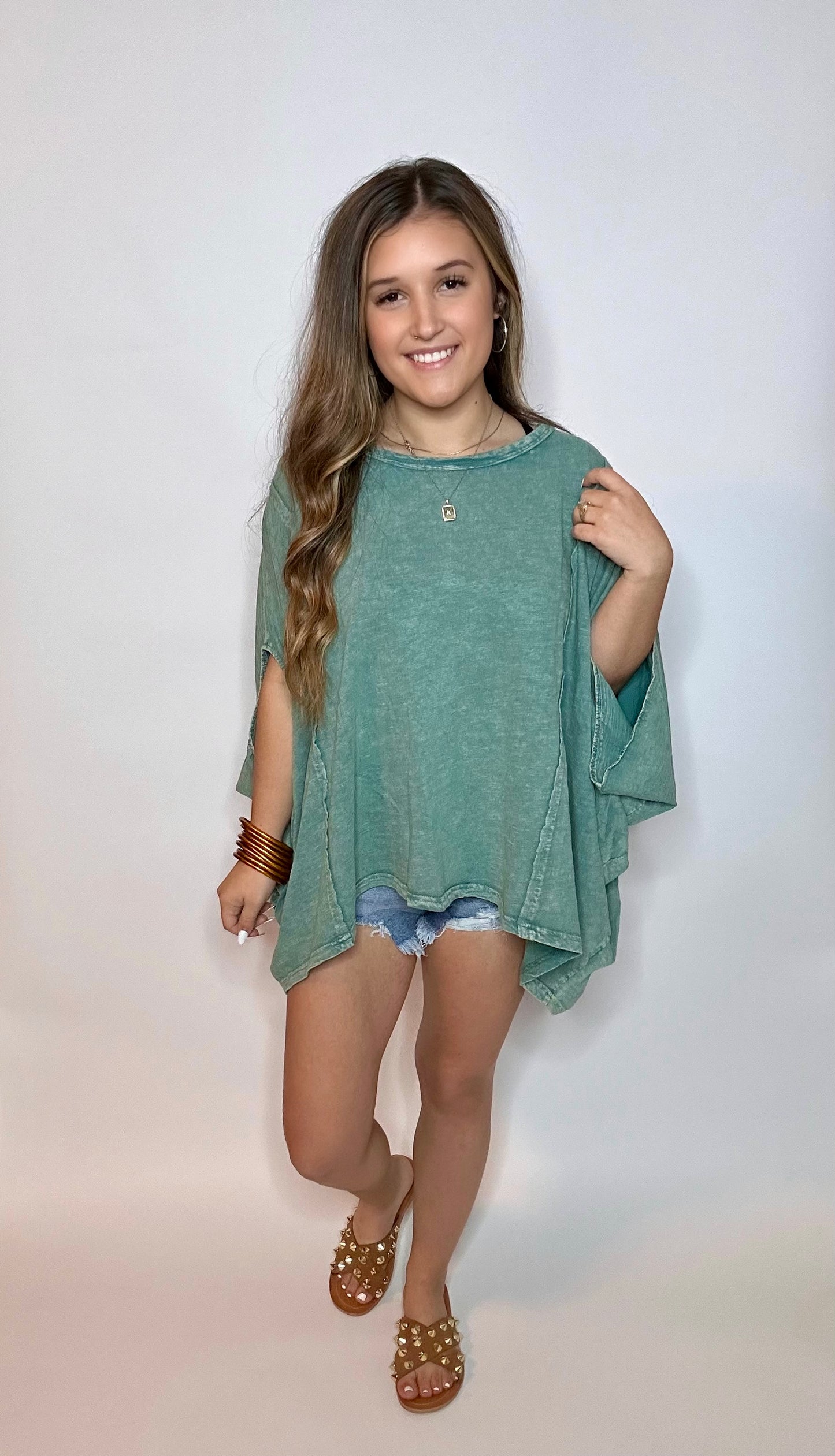 Marleigh Oversized Top | TEAL