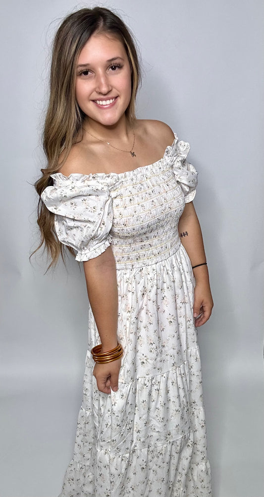 White Floral Maxi