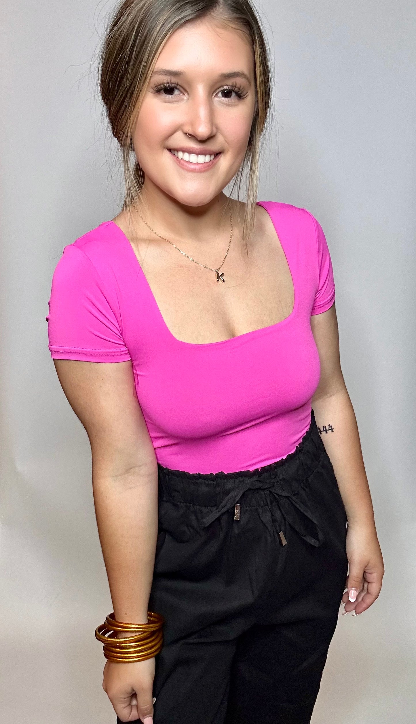 Basic Square Neck Cropped Tops - Multiple Colors