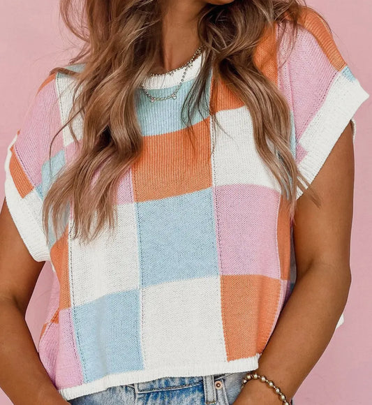 Color Block Sweater Top