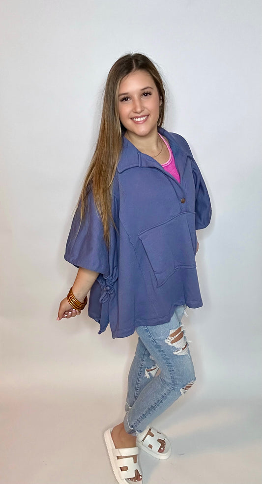 Layla Oversized Top - NAVY