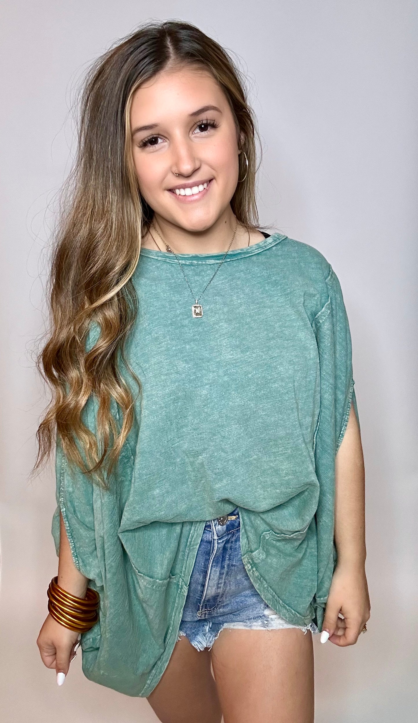 Marleigh Oversized Top | TEAL