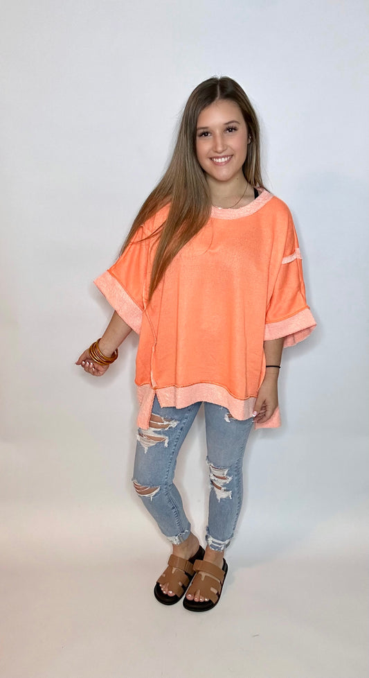 Brenna Summer Top - NEON ORANGE
