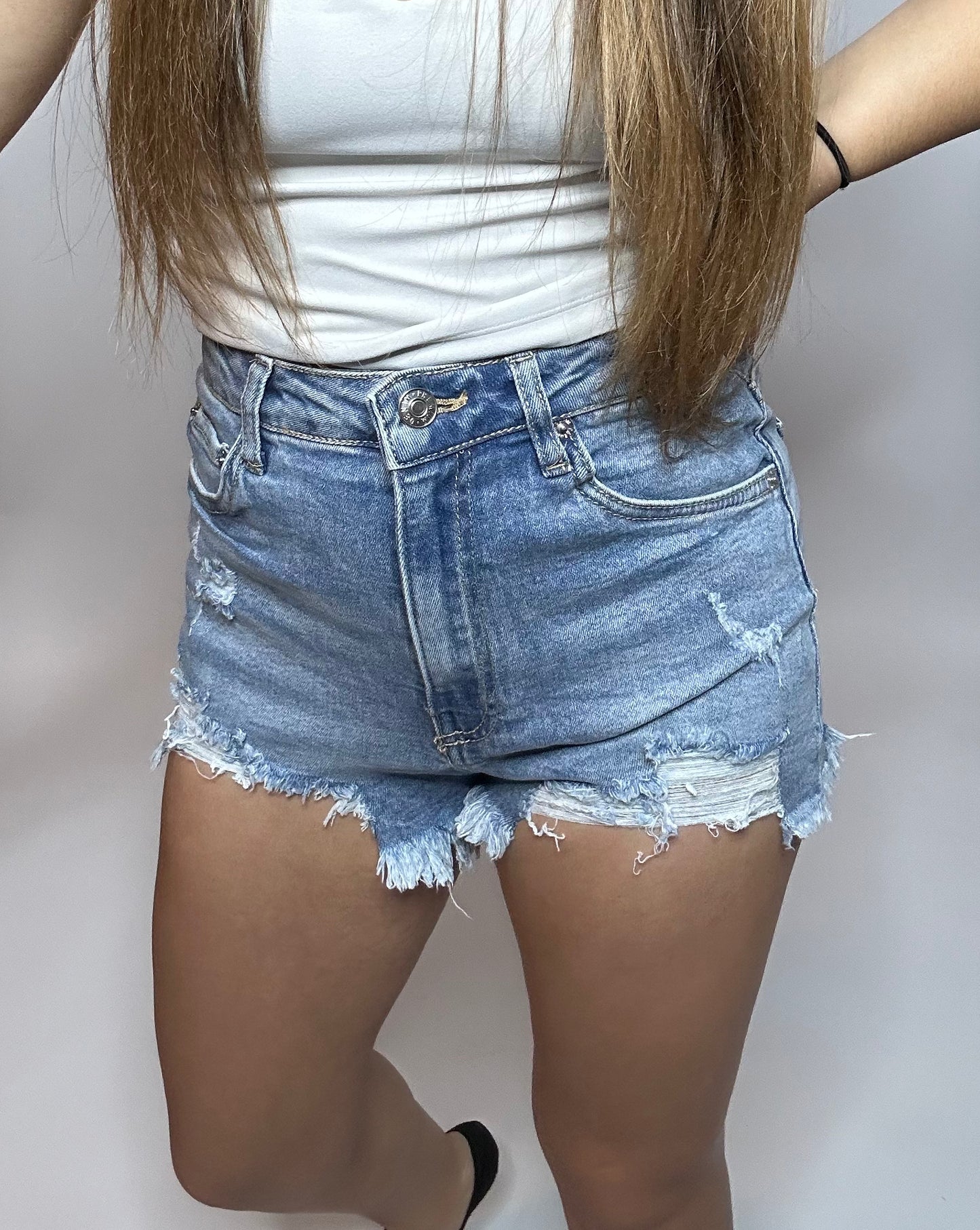 Jordyn Denim Shorts - LIGHT WASH