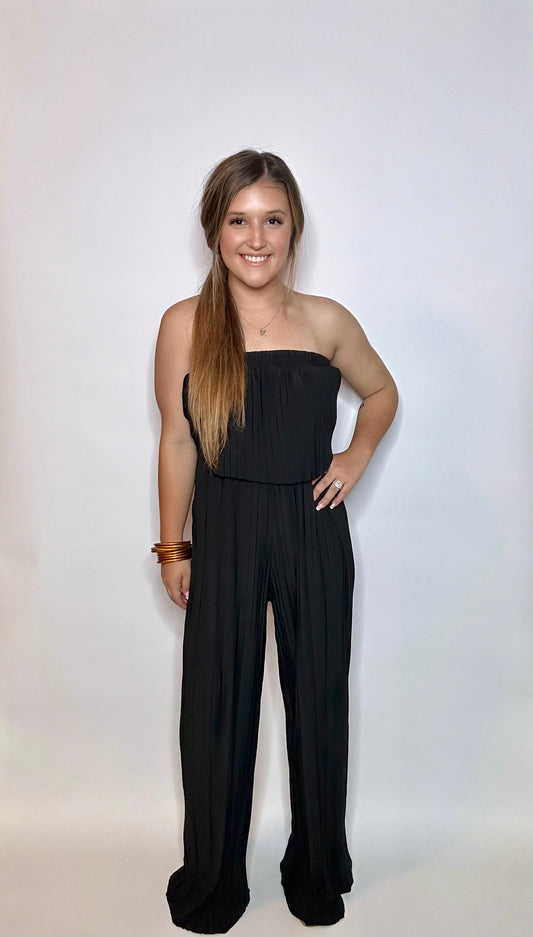 Black Pleated Jumpsuit